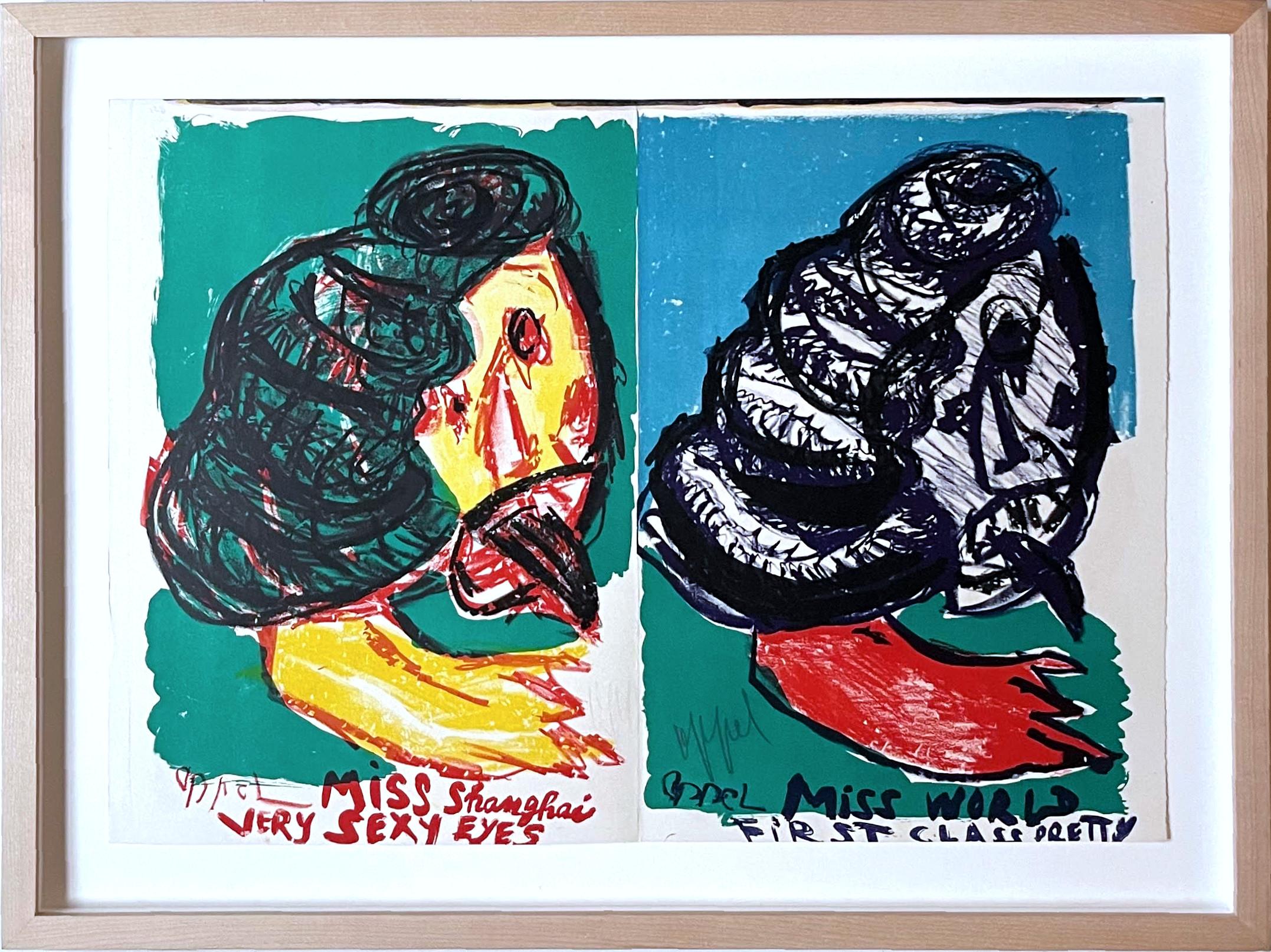 Karel Appel, Miss Mundo Primera Clase Guapa, Litografía Firmada 85/100 1 Céntimo Vitalicio