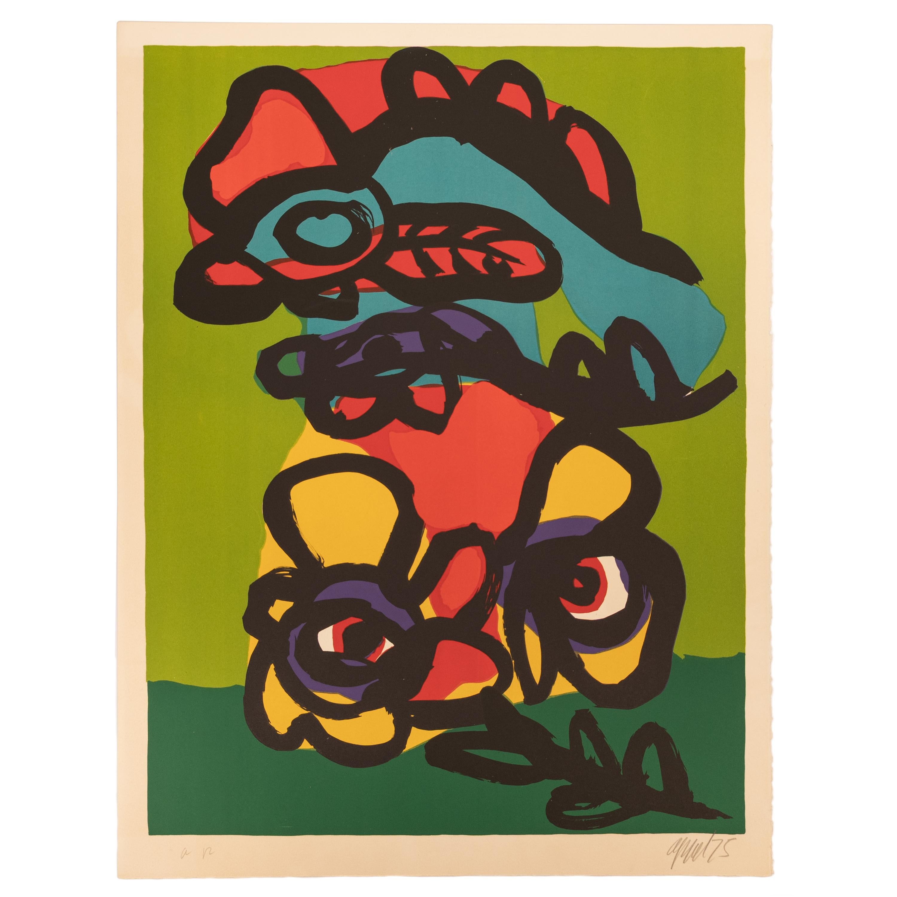 Karel Appel (1921-2006)
Hommage a Fernand Mourlot. by Karel Appel
This colorful abstract lithograph was printed in 1975 at the Atelier Mourlot in Paris and is an Artist's proof from an edition of 125. Condition is excellent, we at Bloomsbury Fine