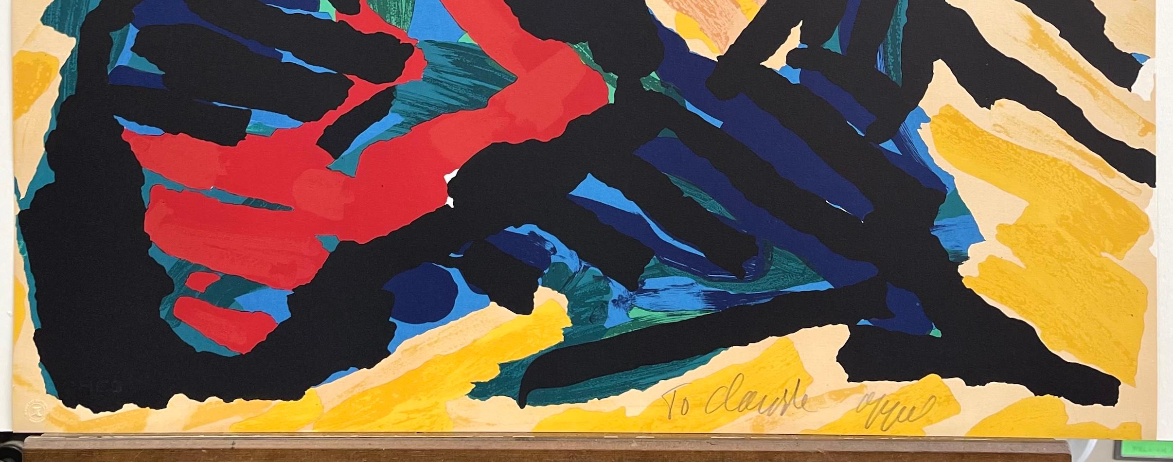 RUNNING HORSE Signed Lithograph, Abstract Animal, CoBrA Artist For Sale 2