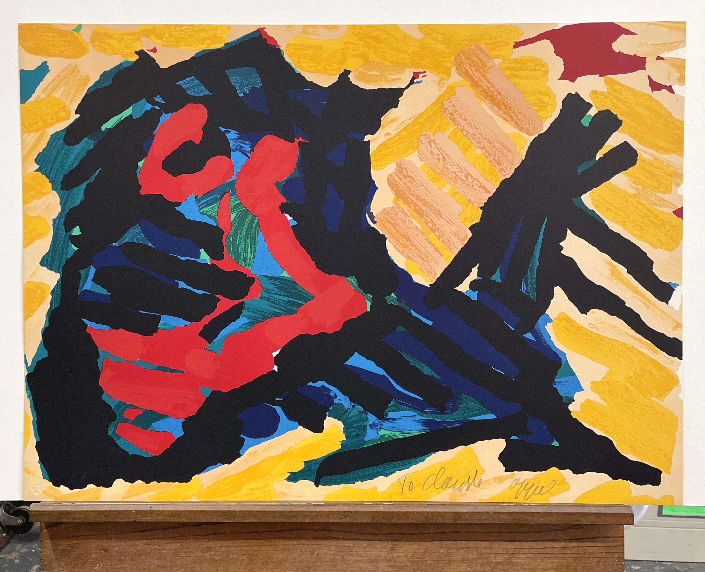 RUNNING HORSE Signed Lithograph, Abstract Animal, CoBrA Artist For Sale 3