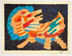 Karel Appel Abstract Smiling Cat Lithograph, Signed, 1978