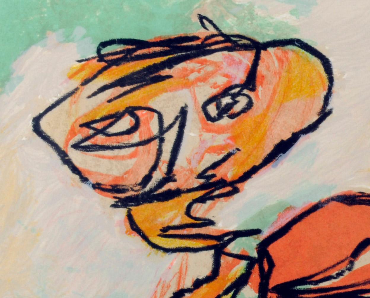 Sprong in de Lente (Deux Personnages) - Print de Karel Appel