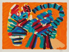 Sunshine Cat, litografía moderna del Grupo CoBrA por Karel Appel