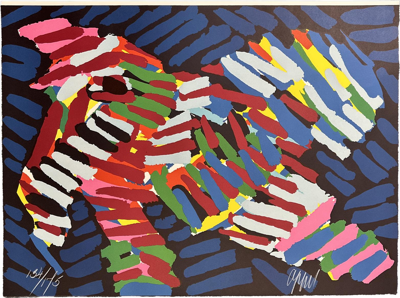 Abstract Print di Karel Appel - Uccello tibetano da Animali e Mostri Litografia firmata in edizione limitata