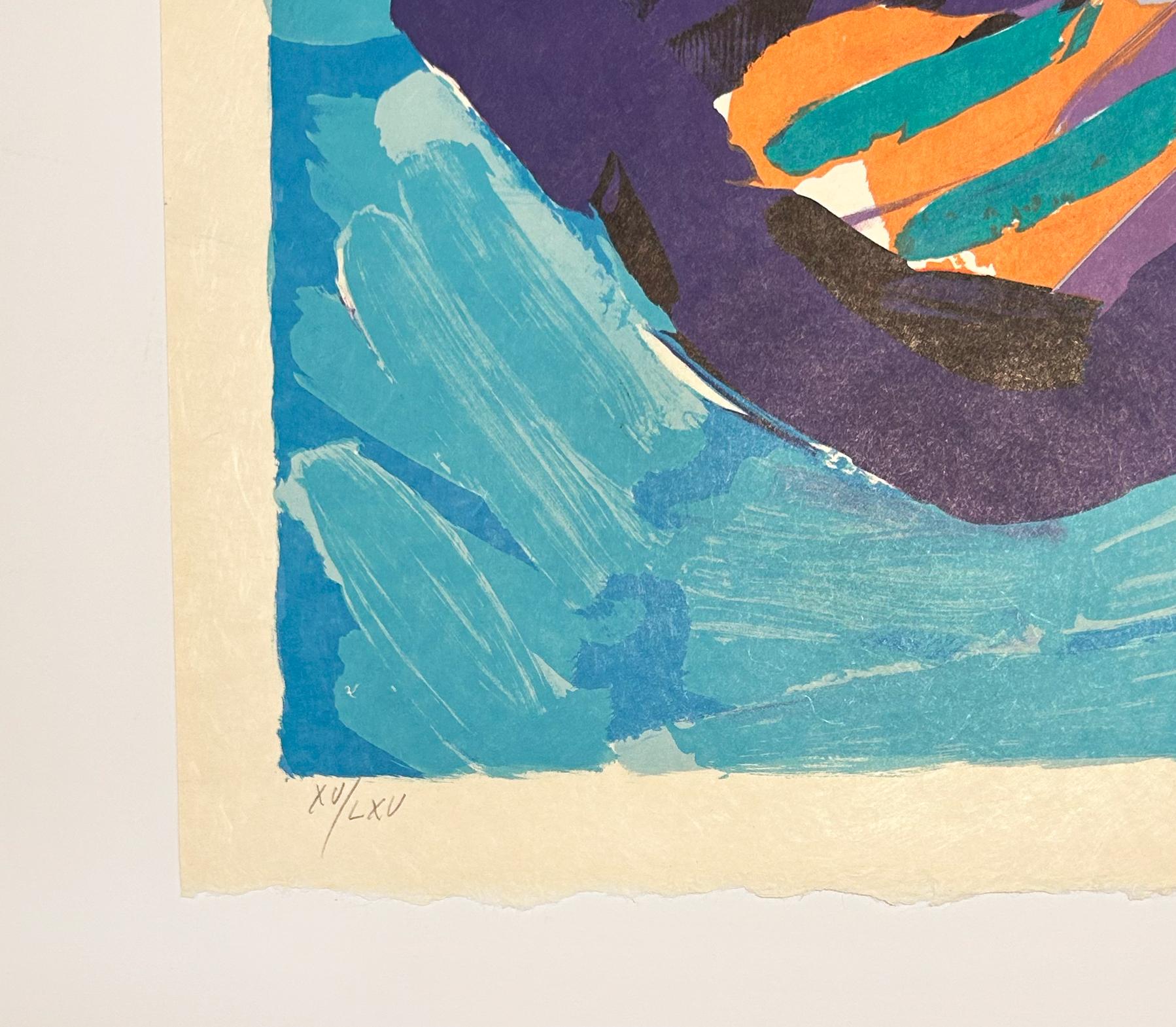 Gato andante - Abstract Print Azul de Karel Appel
