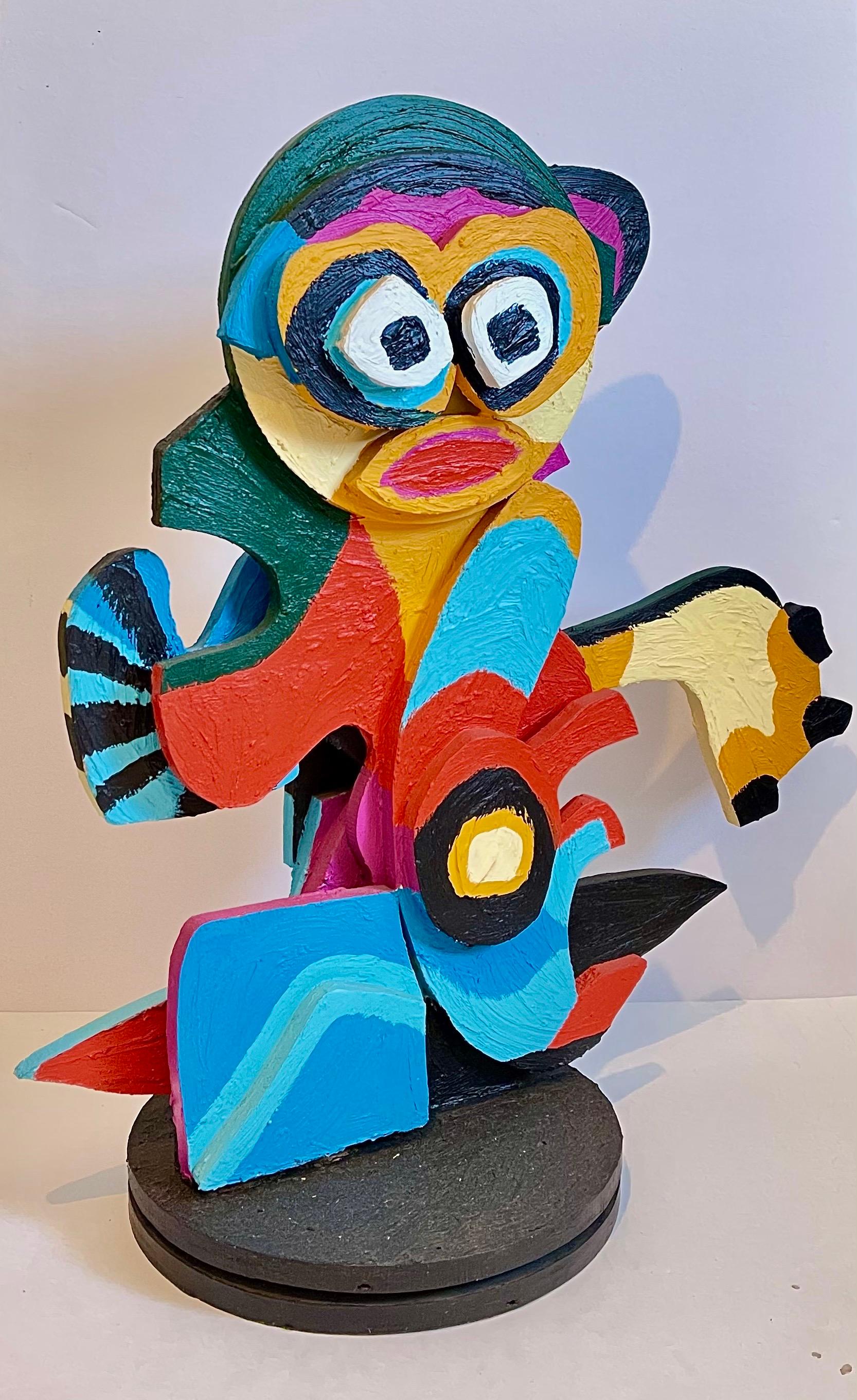 Karel Appel - Sculpture de cobra en bois peinte à la main - Pop Art - Expressionniste coloré  en vente 3