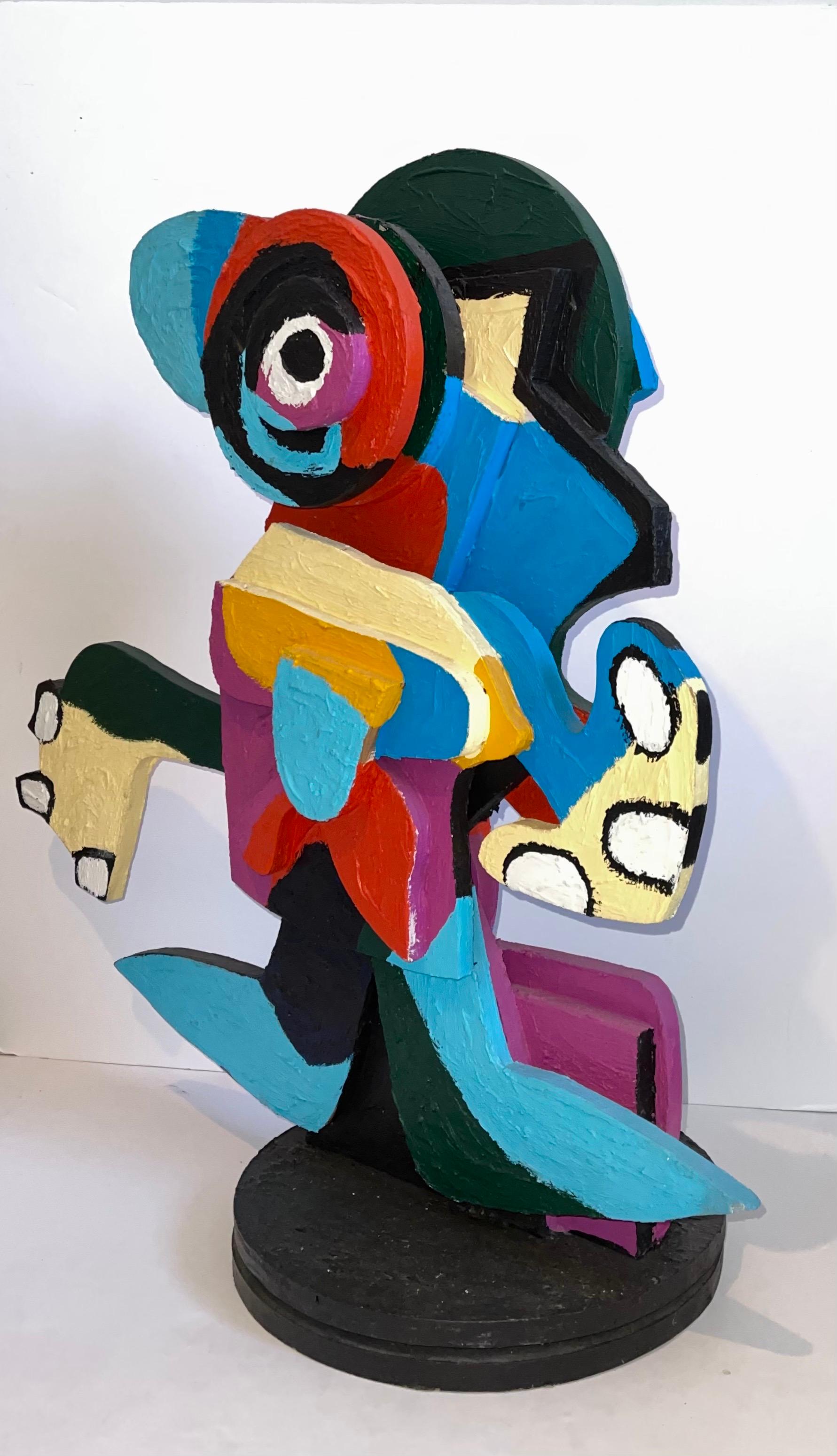 Karel Appel - Sculpture de cobra en bois peinte à la main - Pop Art - Expressionniste coloré  en vente 5