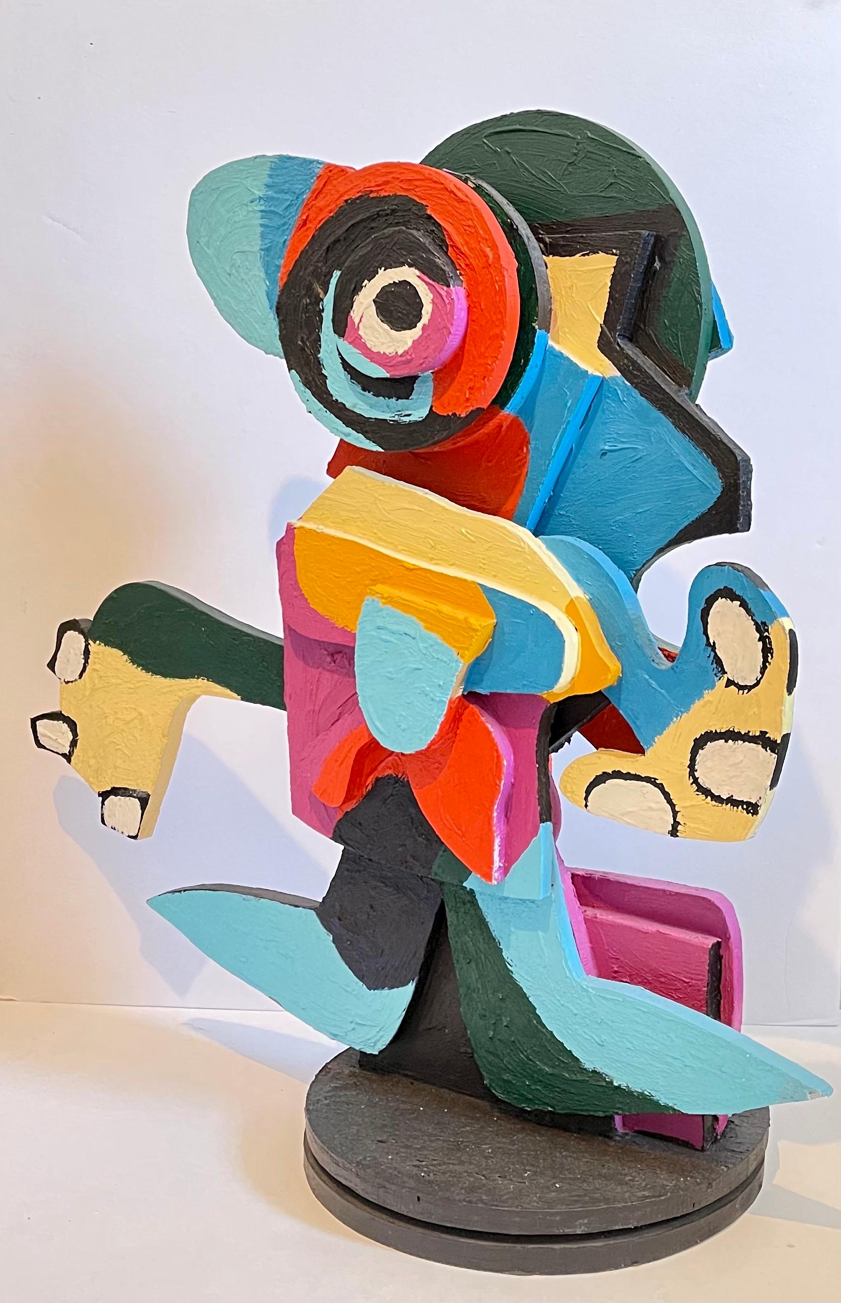 Karel Appel - Sculpture de cobra en bois peinte à la main - Pop Art - Expressionniste coloré  en vente 6