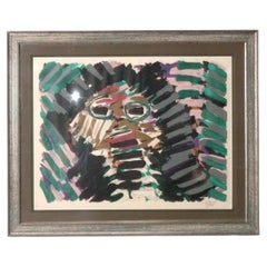 Karel Appel, signierte Lithografie, Nr. 14/100, 40" x 33", Mid-Century-Modern-Kunst