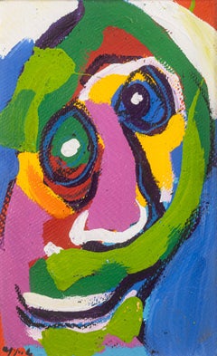 Karel Appel, Tete 1968 Signed Original Acrylic on Board CoBrA Art Movement