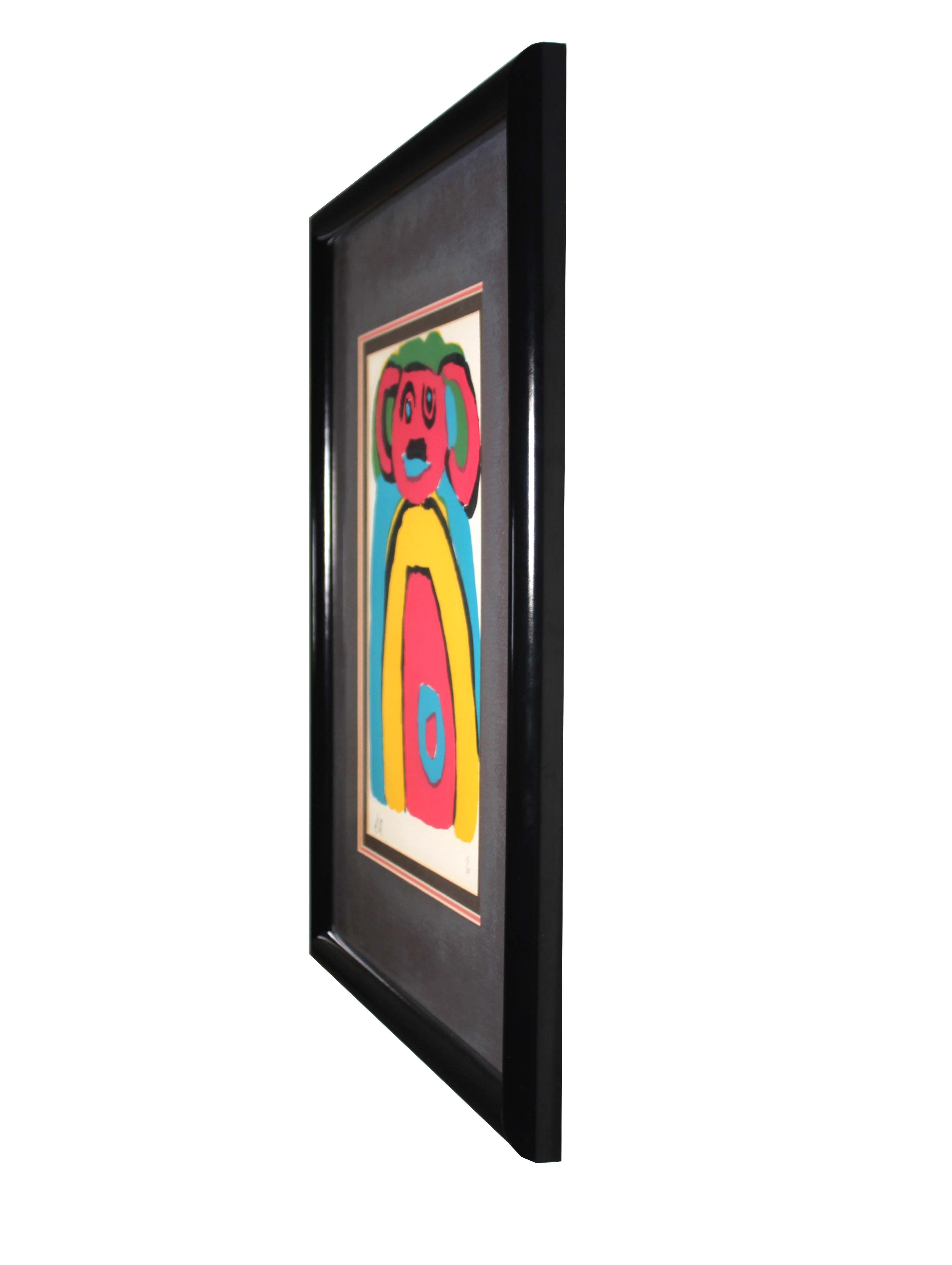 Karel Appel the Mouse Modern Color Lithograph Signed 75/300 Framed, 1985 In Good Condition In Keego Harbor, MI
