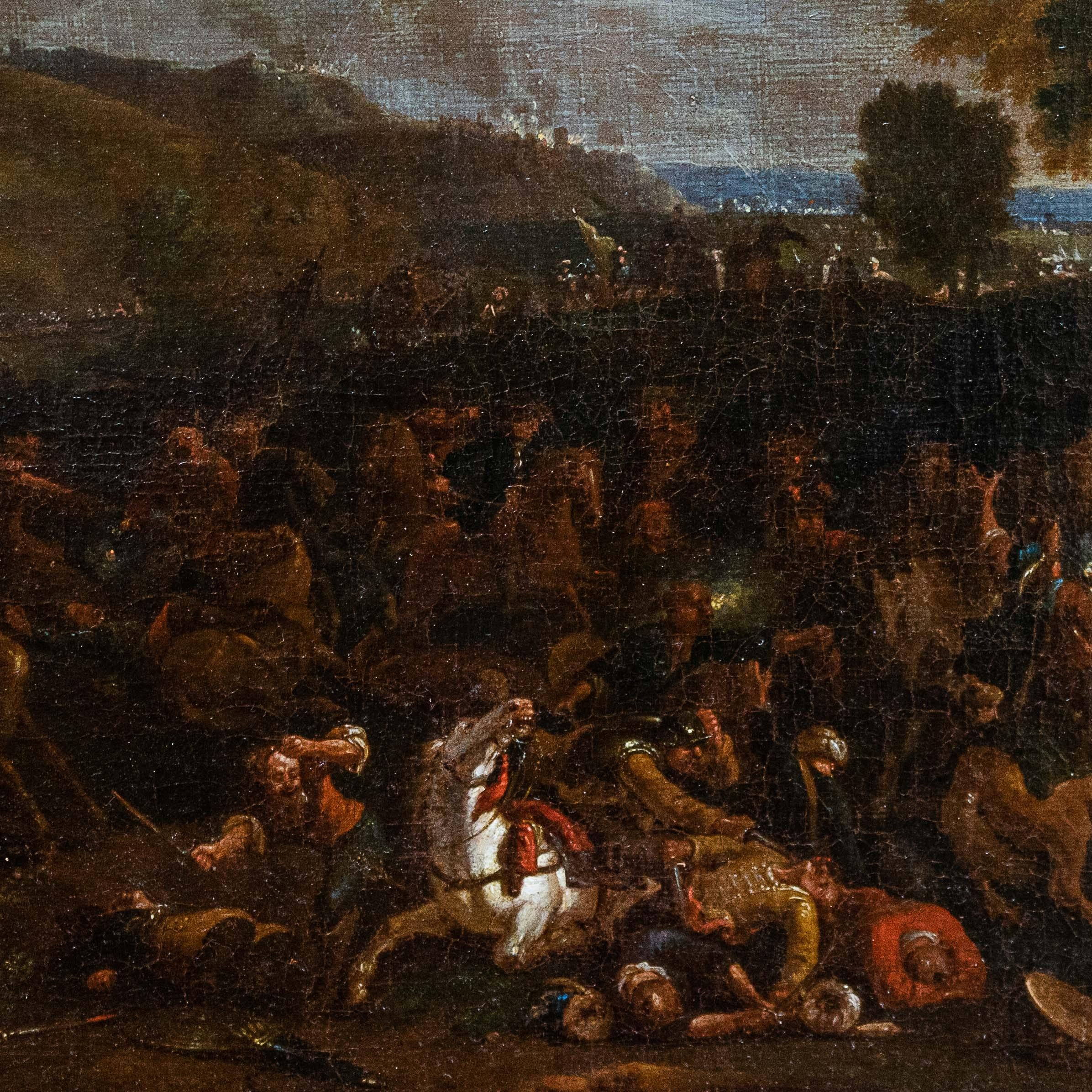 Battle scene Oil painting on canvas Attributed to Karel Breydel For Sale 3