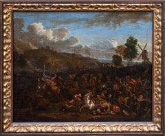 Antique Battle scene Oil painting on canvas Attributed to Karel Breydel