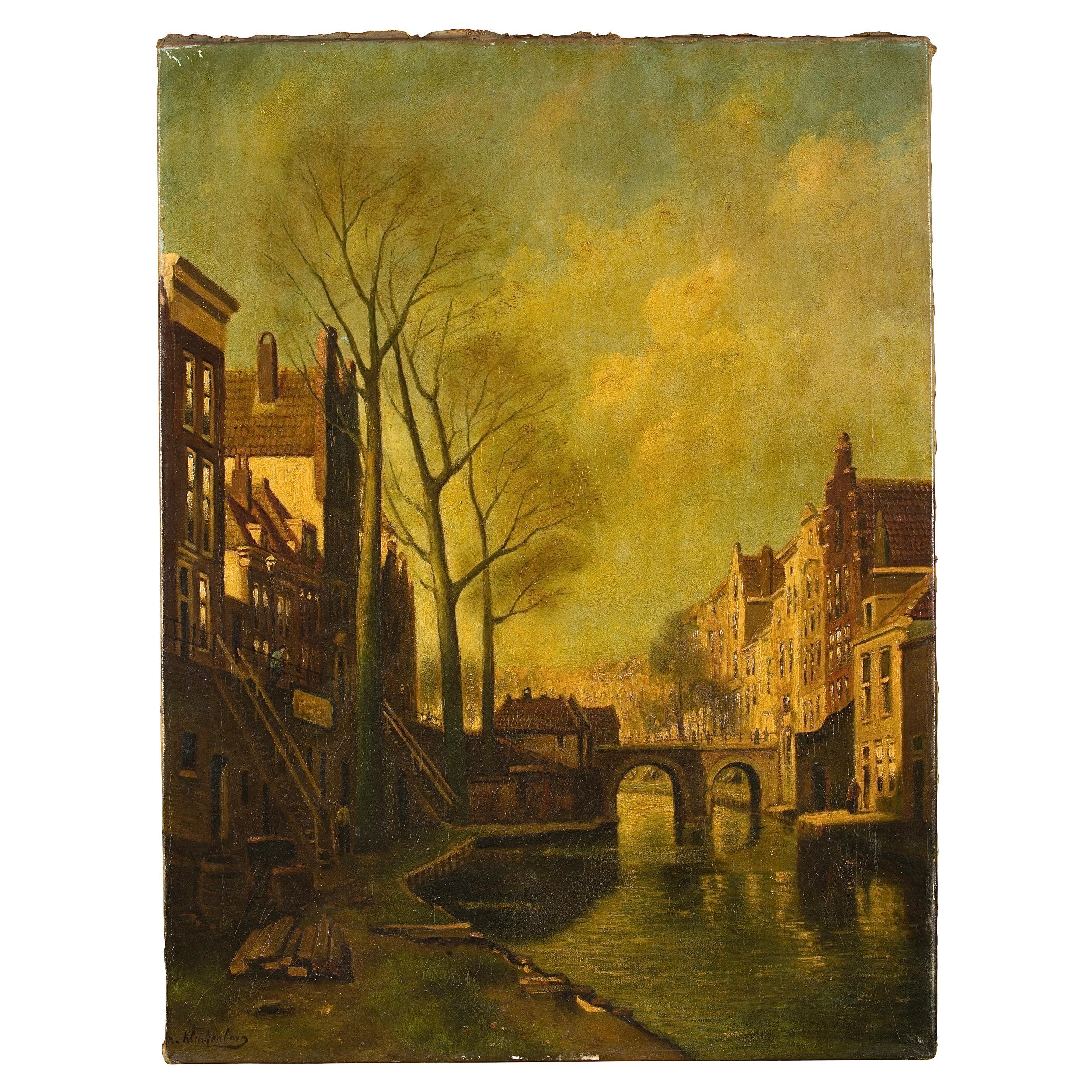 Peinture hollandaise du 19ème siècle signée Karel Klinkenberg 