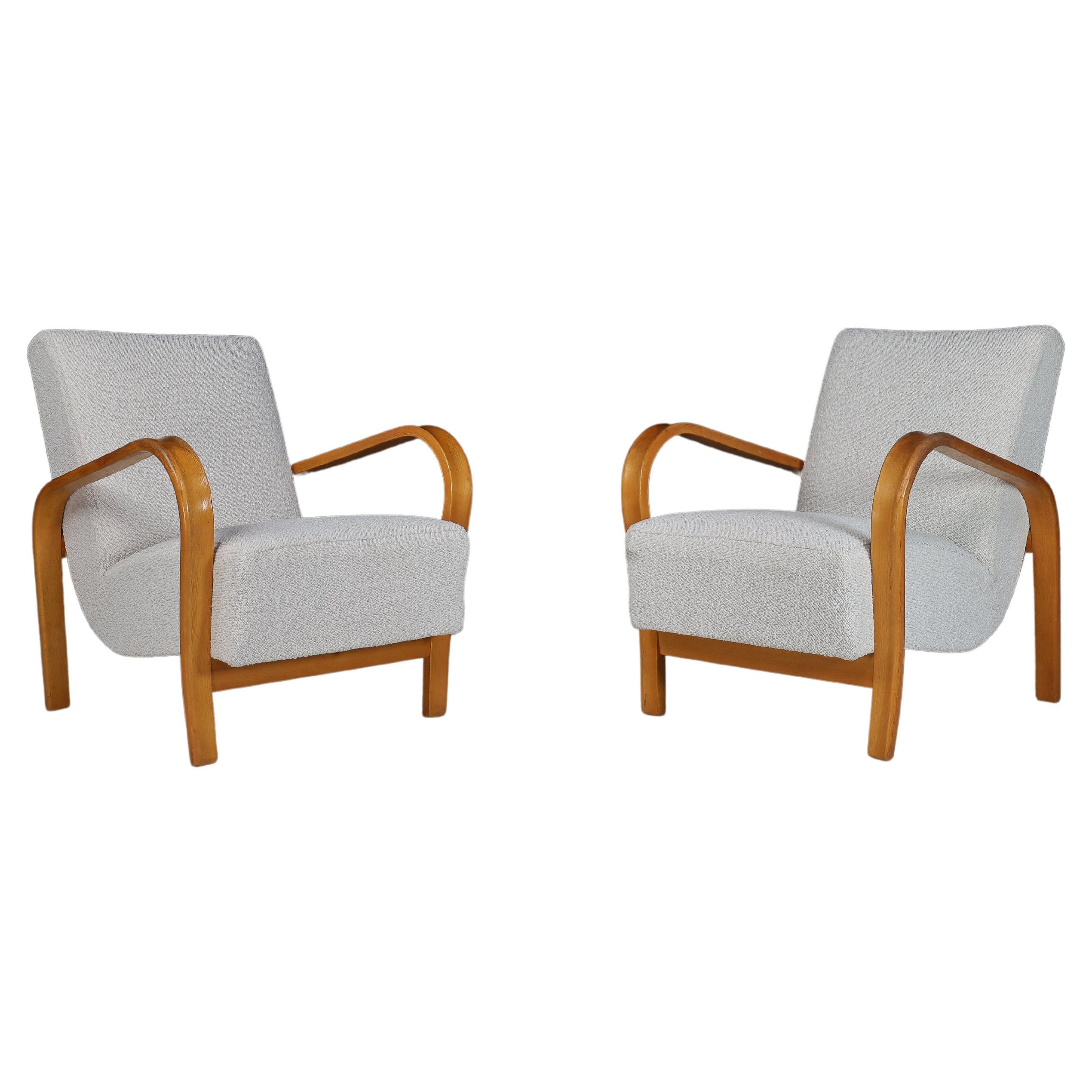 Karel Koželka & Antonín Kropáček Bentwood Armchairs. For Sale