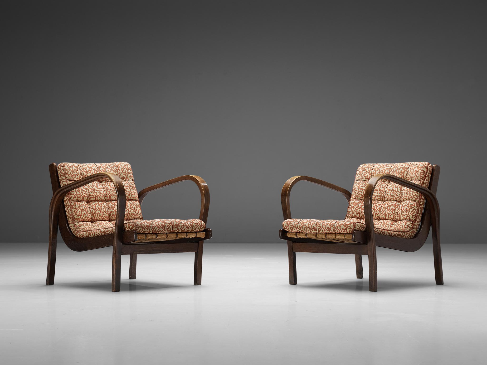 Mid-Century Modern Karel Kozelka & Antonin Kropacek for Interier Praha Lounge Chairs