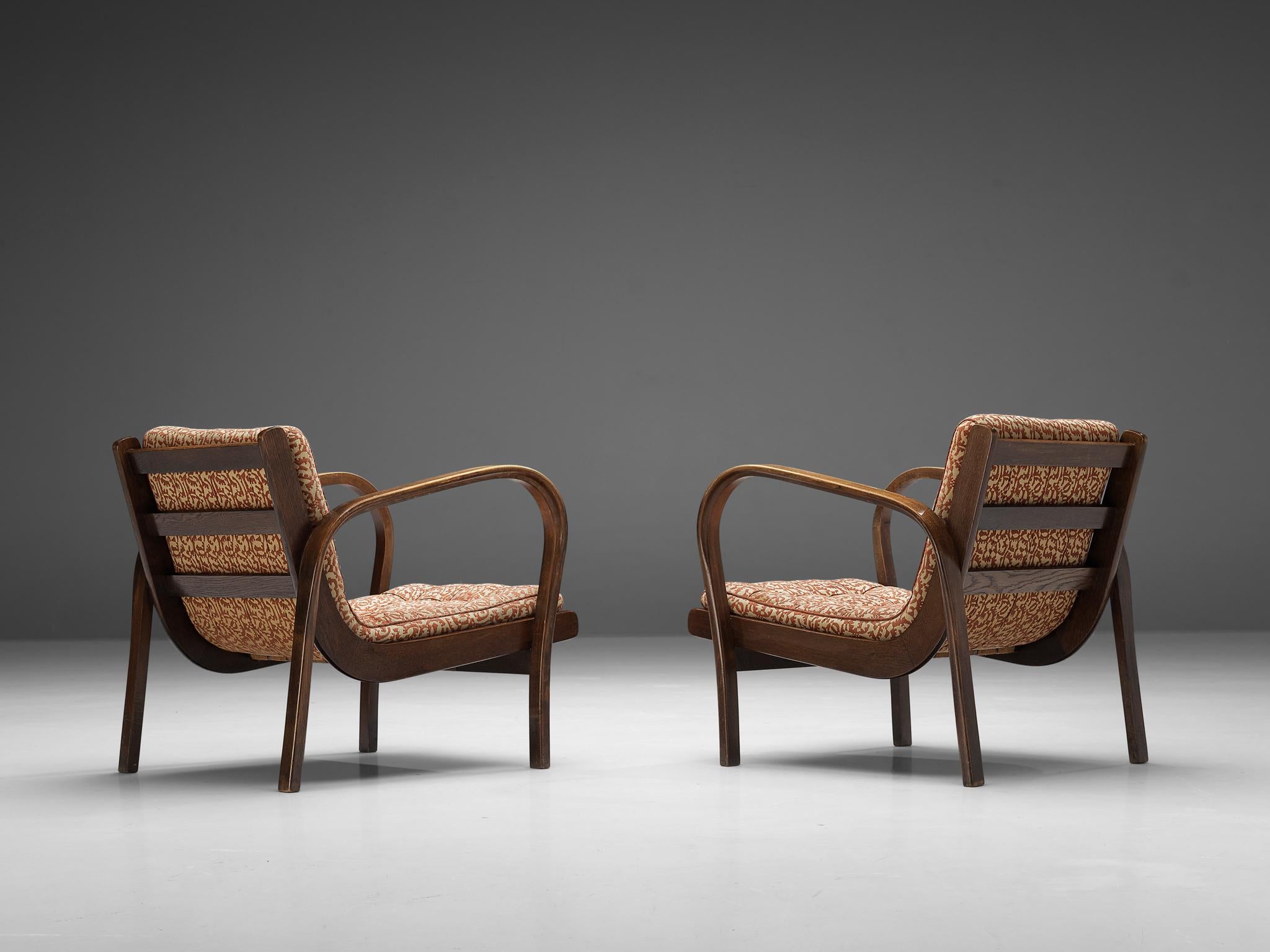 Karel Kozelka & Antonin Kropacek for Interier Praha Lounge Chairs In Good Condition In Waalwijk, NL