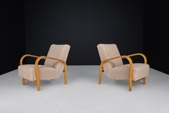 Karel Koželka & Antonín Kropáček Re-upholstered Bentwood Armchairs, Czechia 1940