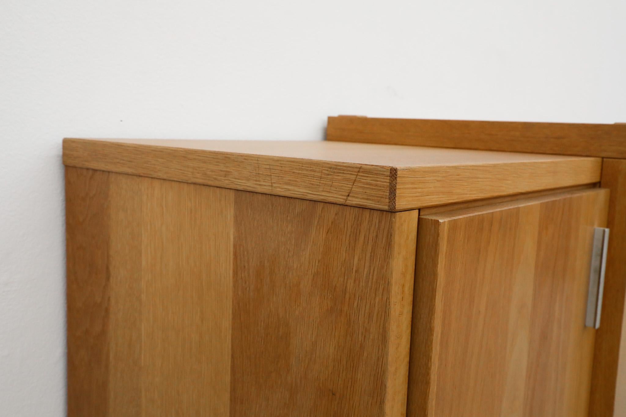 Karel Mintjens Brutalist Oak Sideboard with Aluminum Pulls and Box Joint Detail For Sale 7