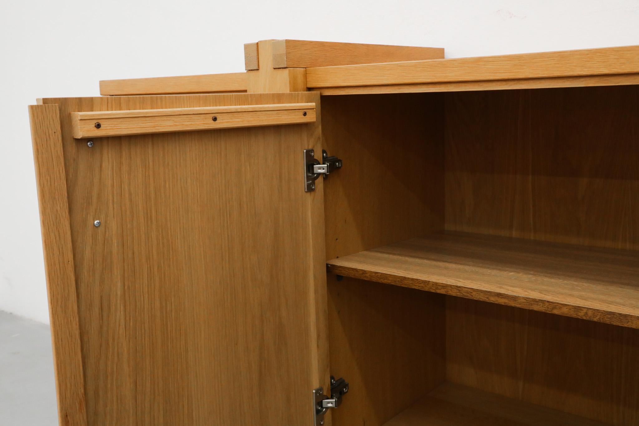 Karel Mintjens Brutalist Oak Sideboard with Aluminum Pulls and Box Joint Detail For Sale 10