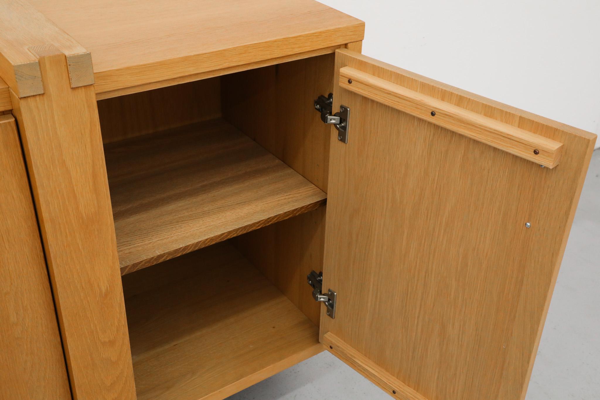 Karel Mintjens Brutalist Oak Sideboard with Aluminum Pulls and Box Joint Detail For Sale 12