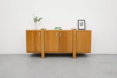 Karel Mintjens Brutalist Oak Sideboard with Aluminum Pulls and Box Joint Detail