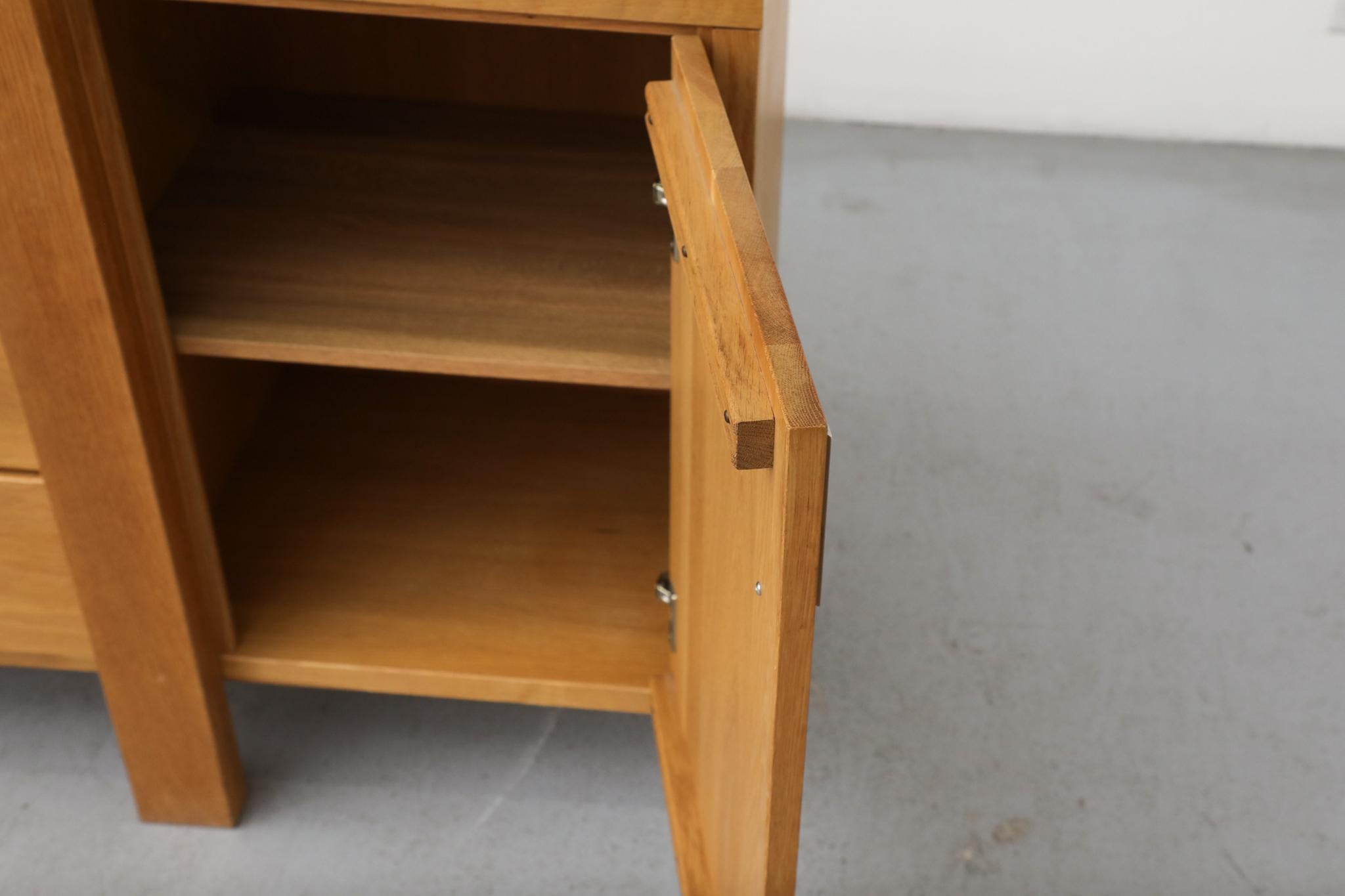 Karel Mintjens Brutalist Oak Sideboards with Aluminum Pulls For Sale 9