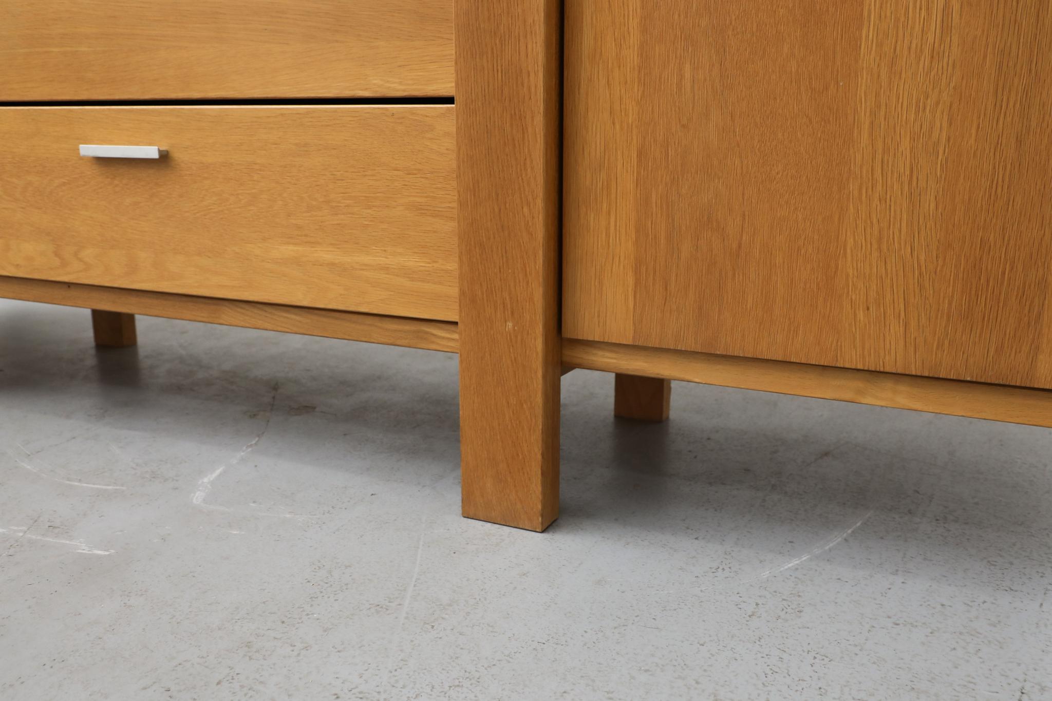 Karel Mintjens Brutalist Oak Sideboards with Aluminum Pulls For Sale 14