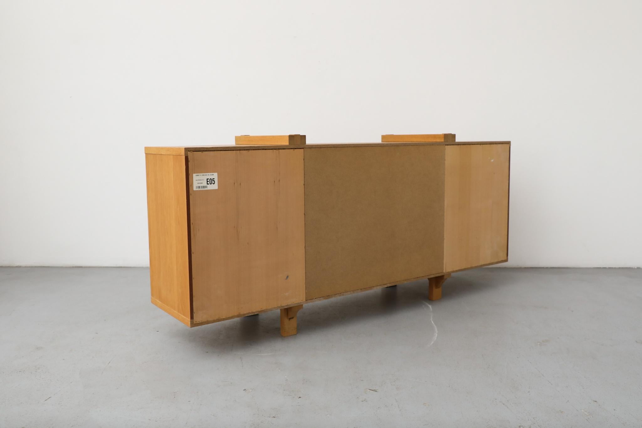 Karel Mintjens Brutalist Oak Sideboards with Aluminum Pulls For Sale 3