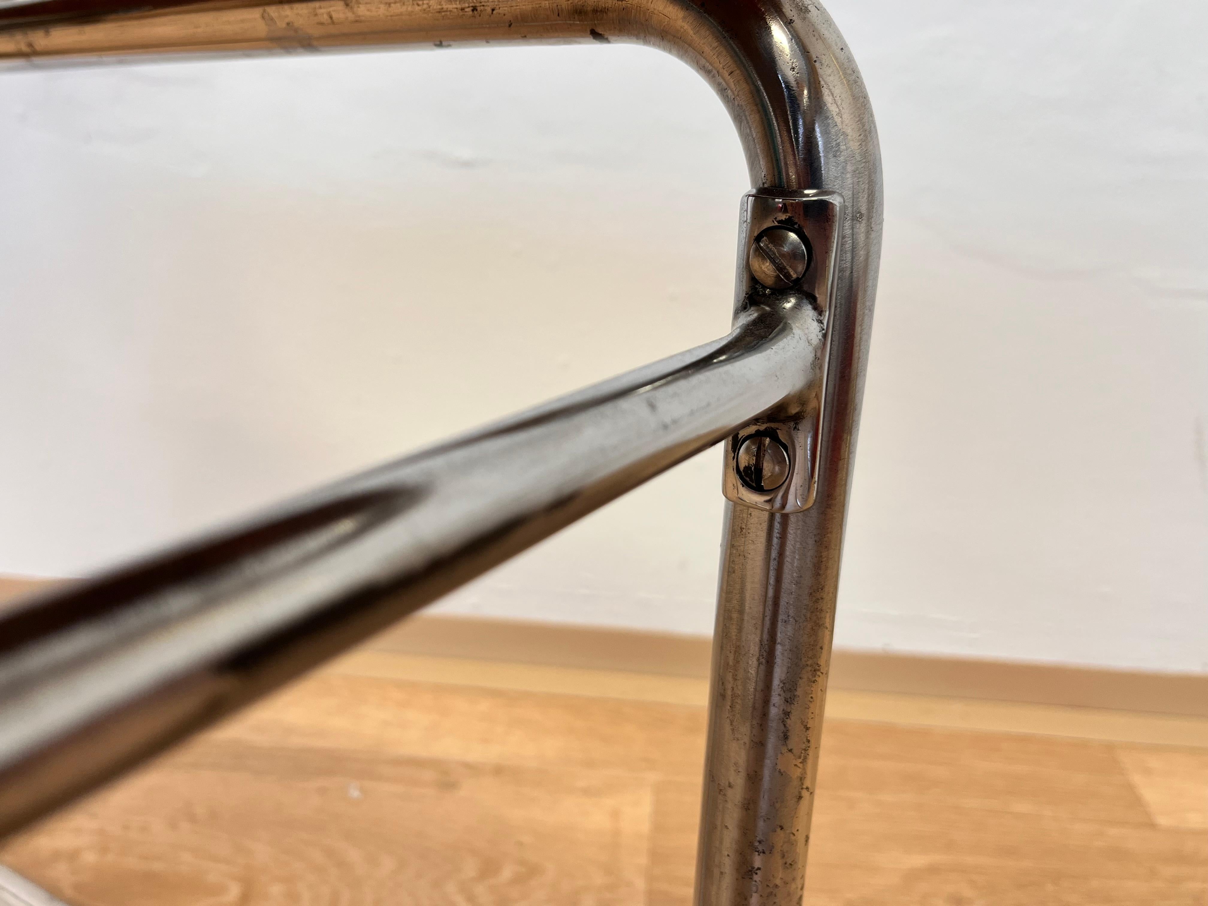 Sedia Karel Ort Chrome Bauhaus di Hynek Gottwald - 1930 (Eisengarn) In condizioni discrete in vendita a Praha, CZ