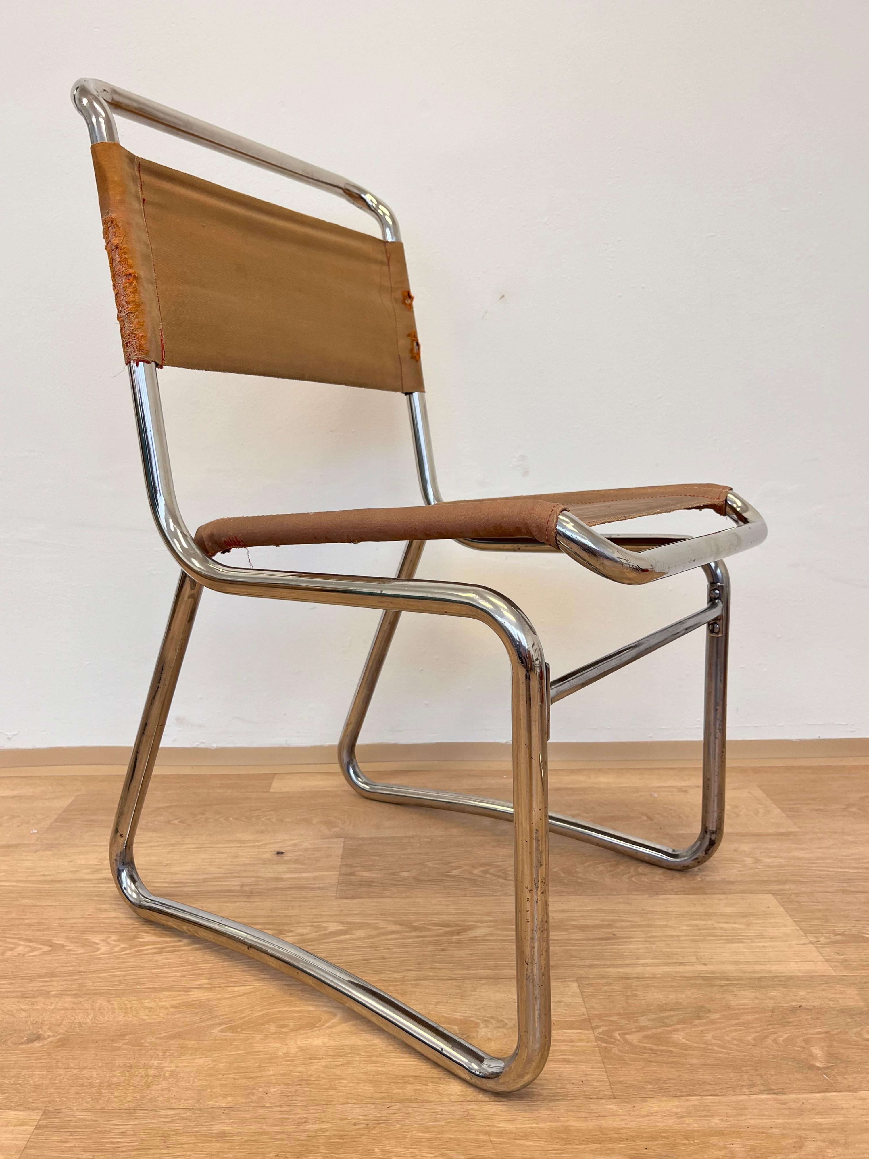 Acciaio Sedia Karel Ort Chrome Bauhaus di Hynek Gottwald - 1930 (Eisengarn) in vendita