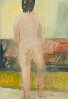 Karel Soucek (1915-1982) - Signed 1962 Monotype, Vibrant Standing Nude