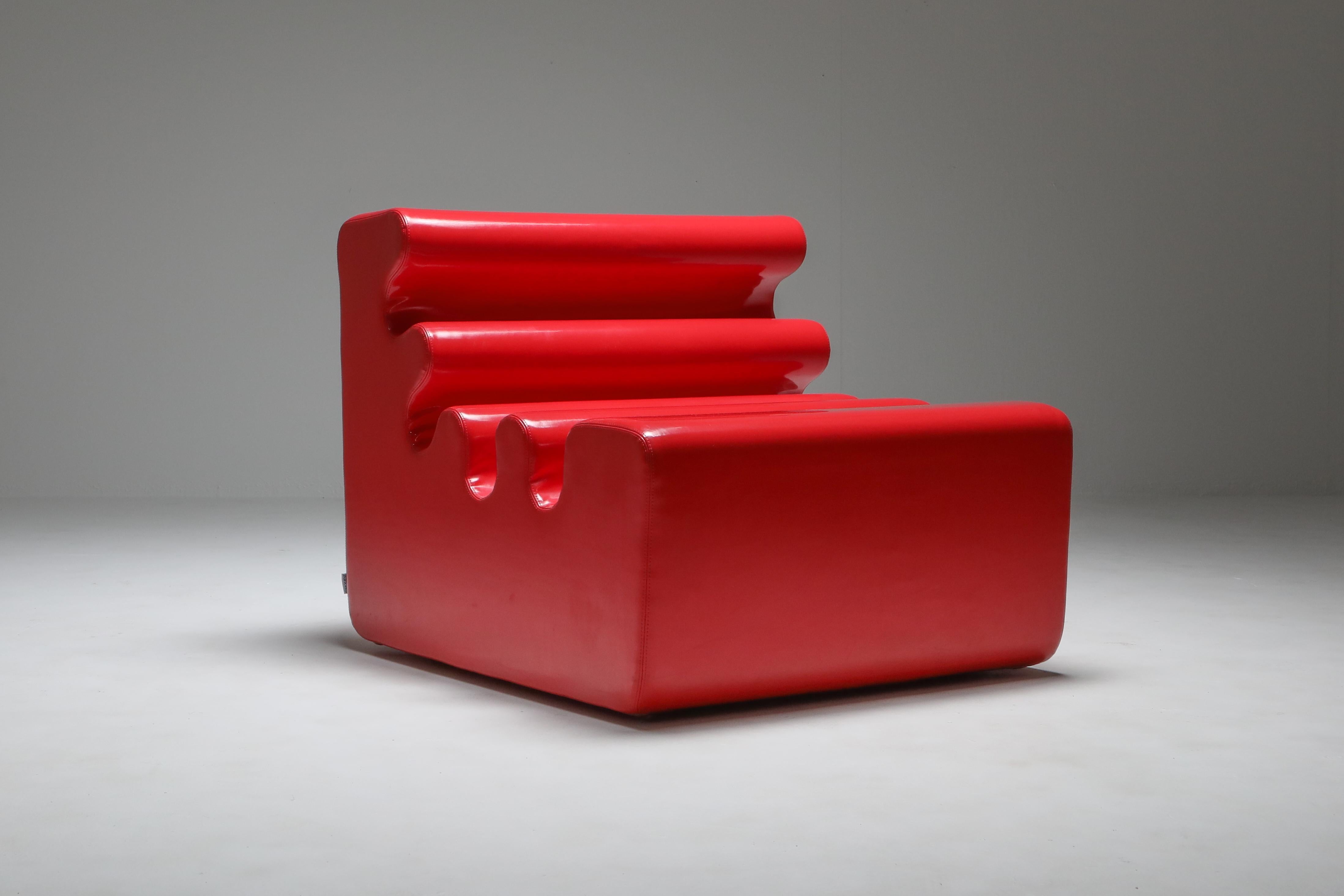 Post-Modern Karelia Red Lounge Chair by Liisi Beckmann for Zanotta