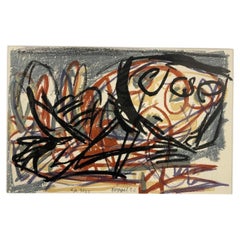 Karen Appel (Dutch, b. 1921-d. 2006) Abstract Signed E/A 1950 Lithograph.