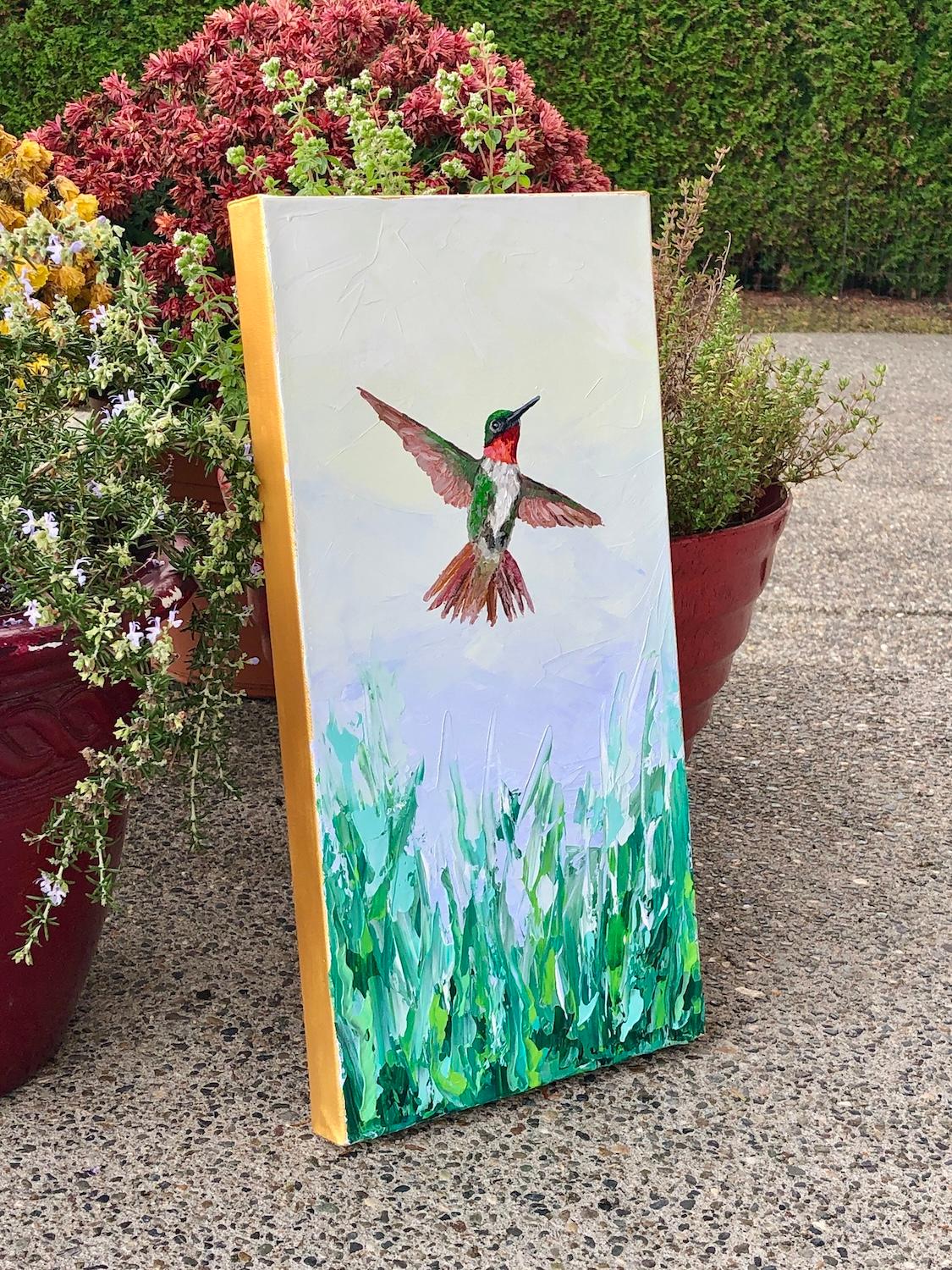 Looking Up, Originalgemälde (Impressionismus), Mixed Media Art, von Karen Barton