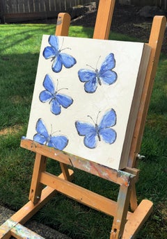 Pequeños azules, Pintura al óleo