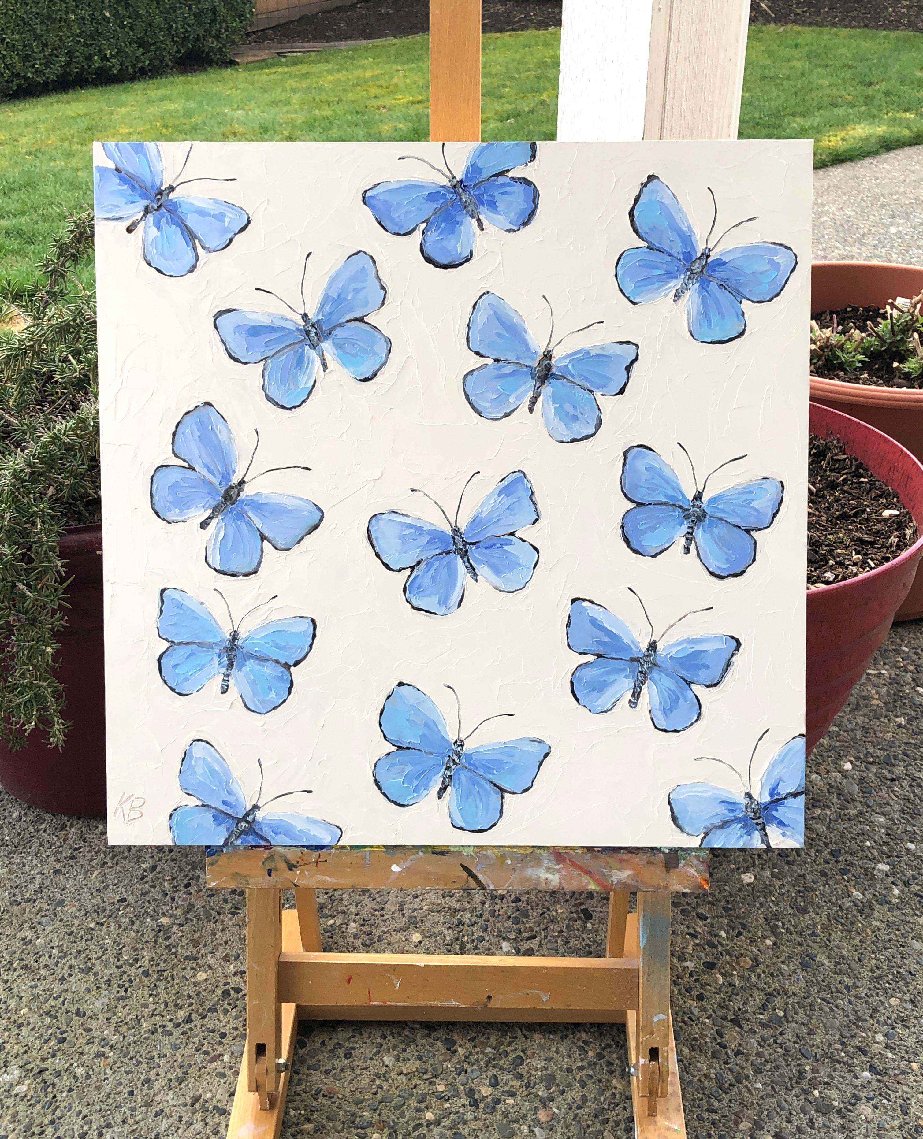 Susurros de azul, Pintura al óleo - Painting Arte marginal de Karen Barton