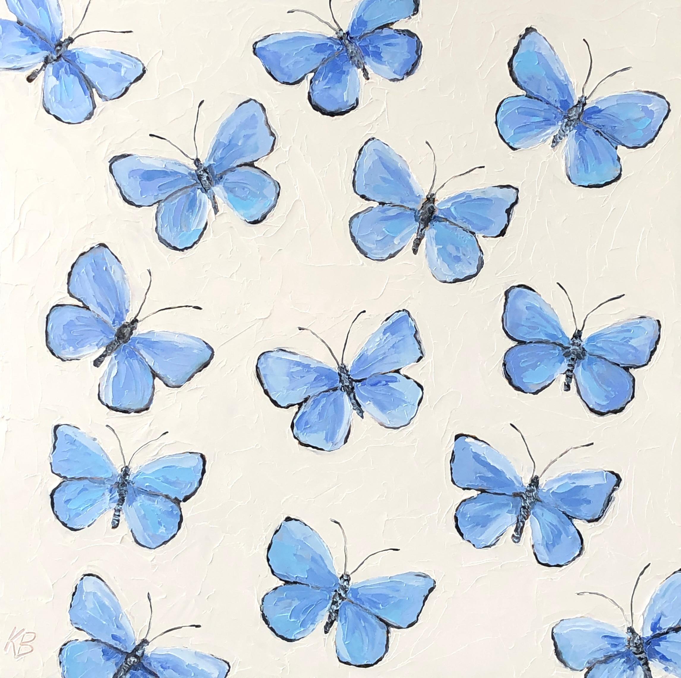 Sussurri di blu, Pittura a olio