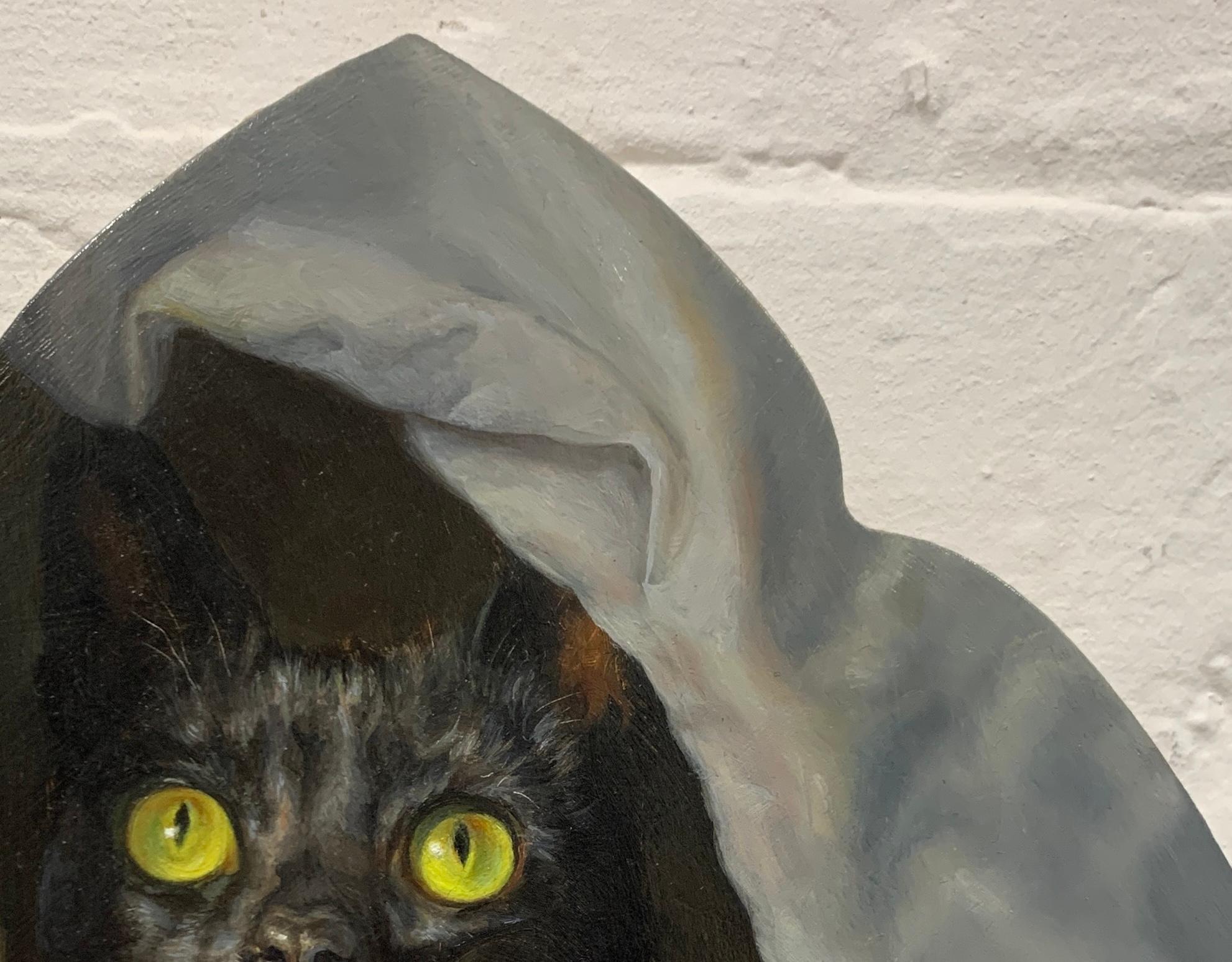 Este impresionante trampantojo pintado al óleo por Karen Bendersky representa a un 