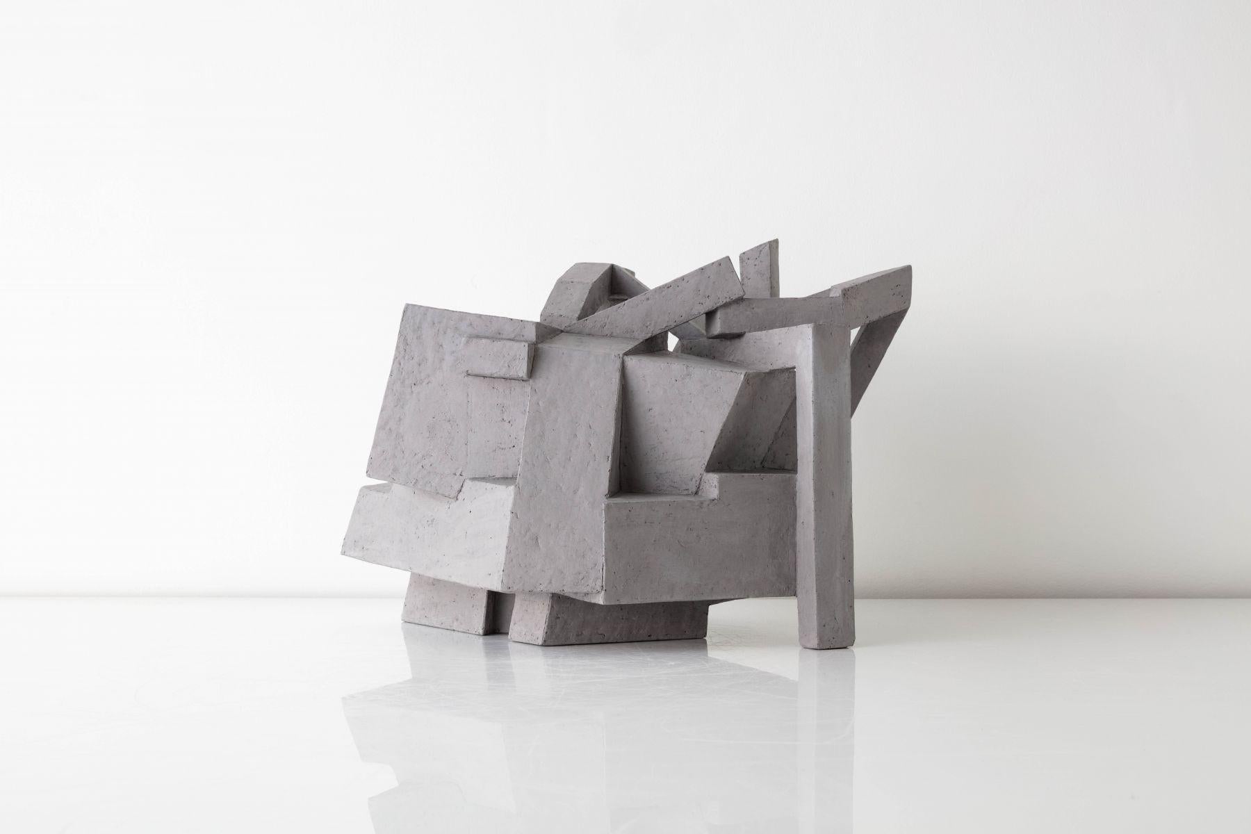 Spatial Collage II (Grau), Abstract Sculpture, von Karen Bennicke