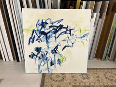 Raccolta di mirtilli di Karen Blair, grande dipinto di paesaggio contemporaneo