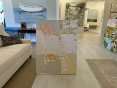 Paris Balcony II by Karen Blair, Large Colorful Abstract Painting on Canvas