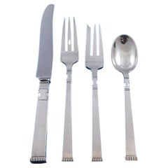 Used Karen by Old Newbury Crafters Sterling Silver Flatware Set 8 Service 36 Pieces