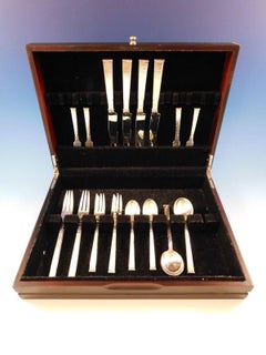 Karen by Old Newbury Crafters Sterling Silver Flatware Set Service 24 Pcs Dinner