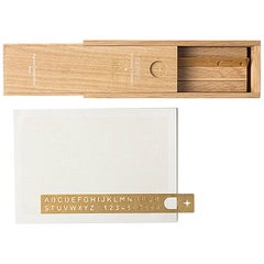 Karen Chekerdjian Bookmarks, Ruler and Alphabet Stencil, Gold-Plated Brass