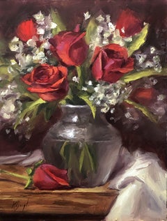 Valentines Bouquet, Painting, Oil on MDF Panel