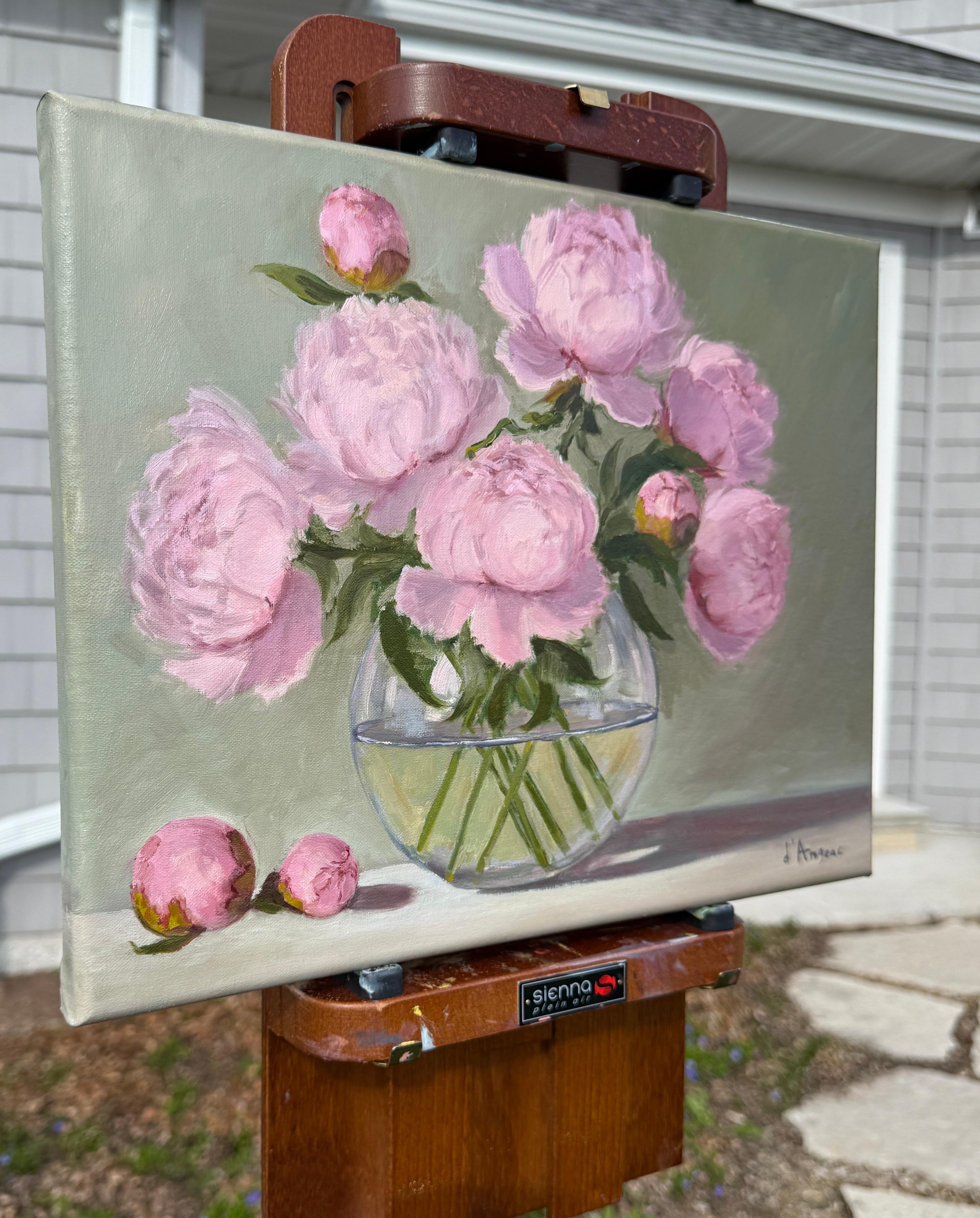 Rosa Pfingstrosen, Ölgemälde (Zeitgenössisch), Art, von Karen d’Angeac Mihm