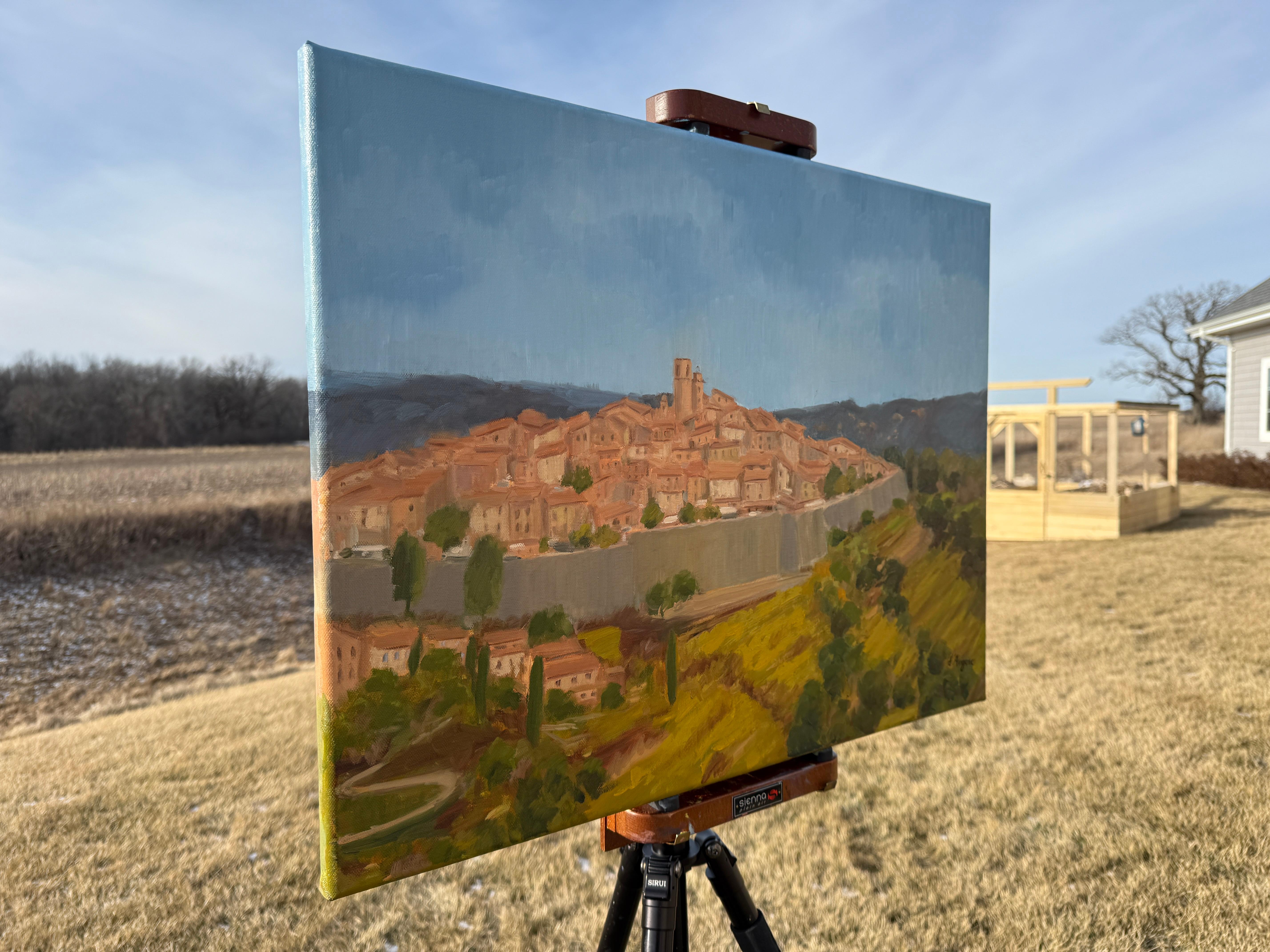 Saint Paul de Vence, Pittura a olio - Art Impressionismo di Karen d’Angeac Mihm
