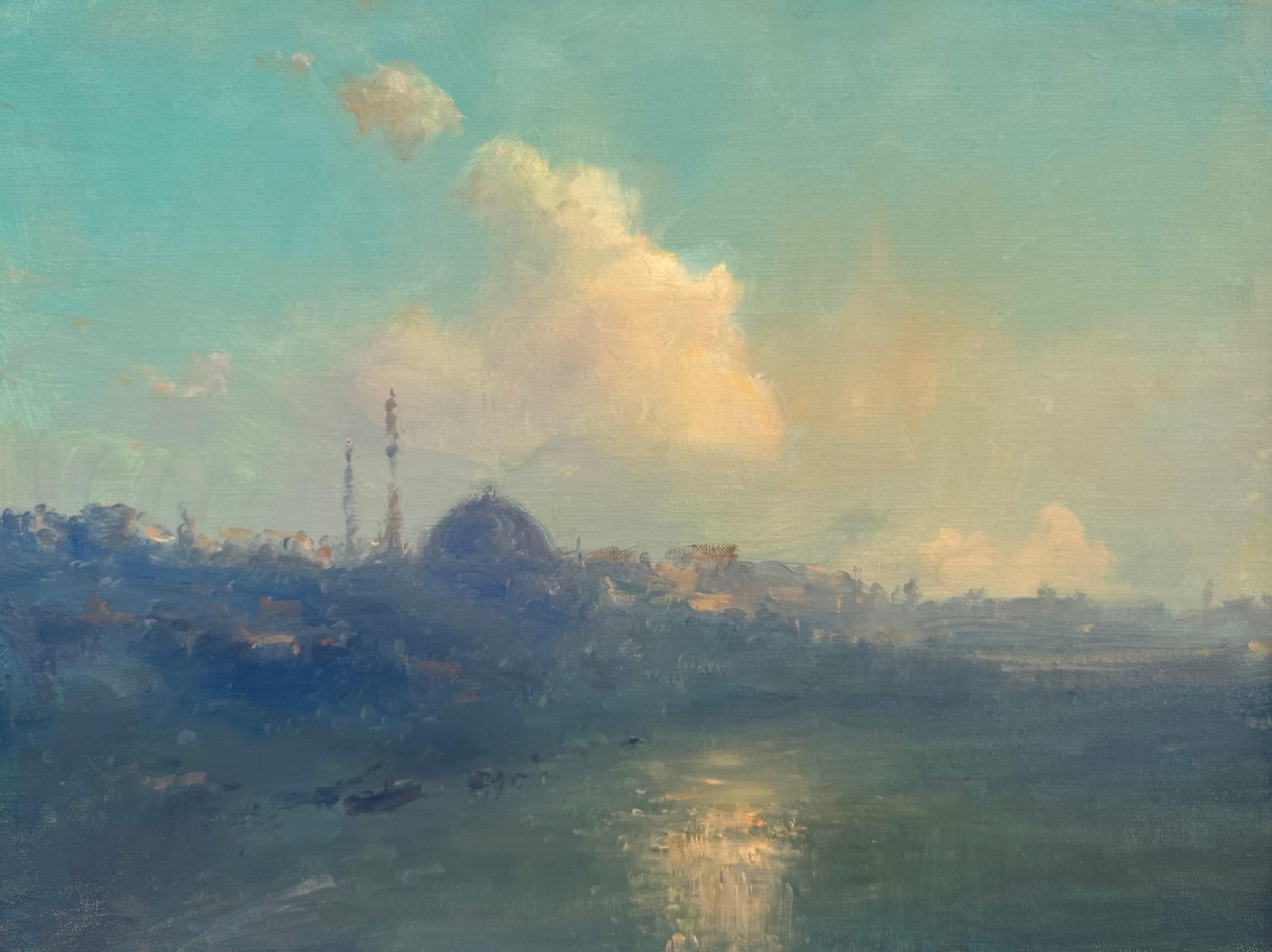 Karen Darbinyan Landscape Painting - Alexandroupolis, Seascape Original oil Painting, One of a Kind