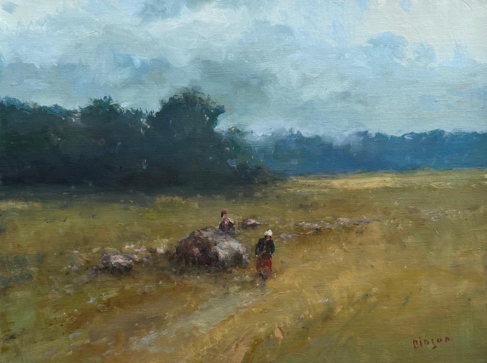Karen Darbinyan Landscape Painting - Autumn Landscape Original Oil Painting on Linen,  Ready to Hang